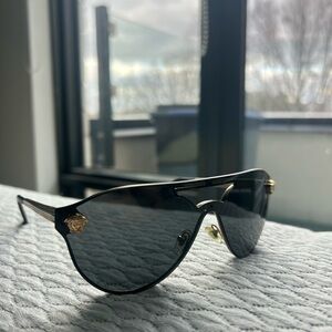 Versace Black Sunglasses with Gold Accents